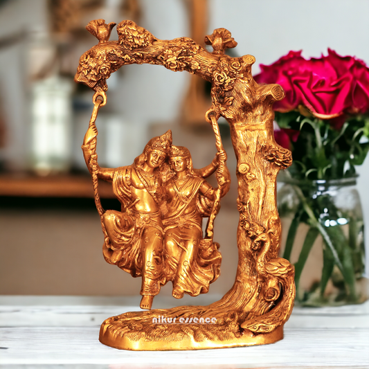 Solid Brass Radha Krishna swing jhula idol - 52 cm Idols Nikuressence