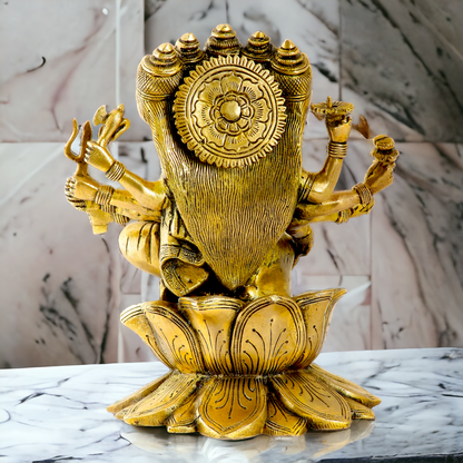 Goddess Gayatri Devi Maa Sitting on Lotus solid Brass Idol - 24 cm Idols Nikuressence