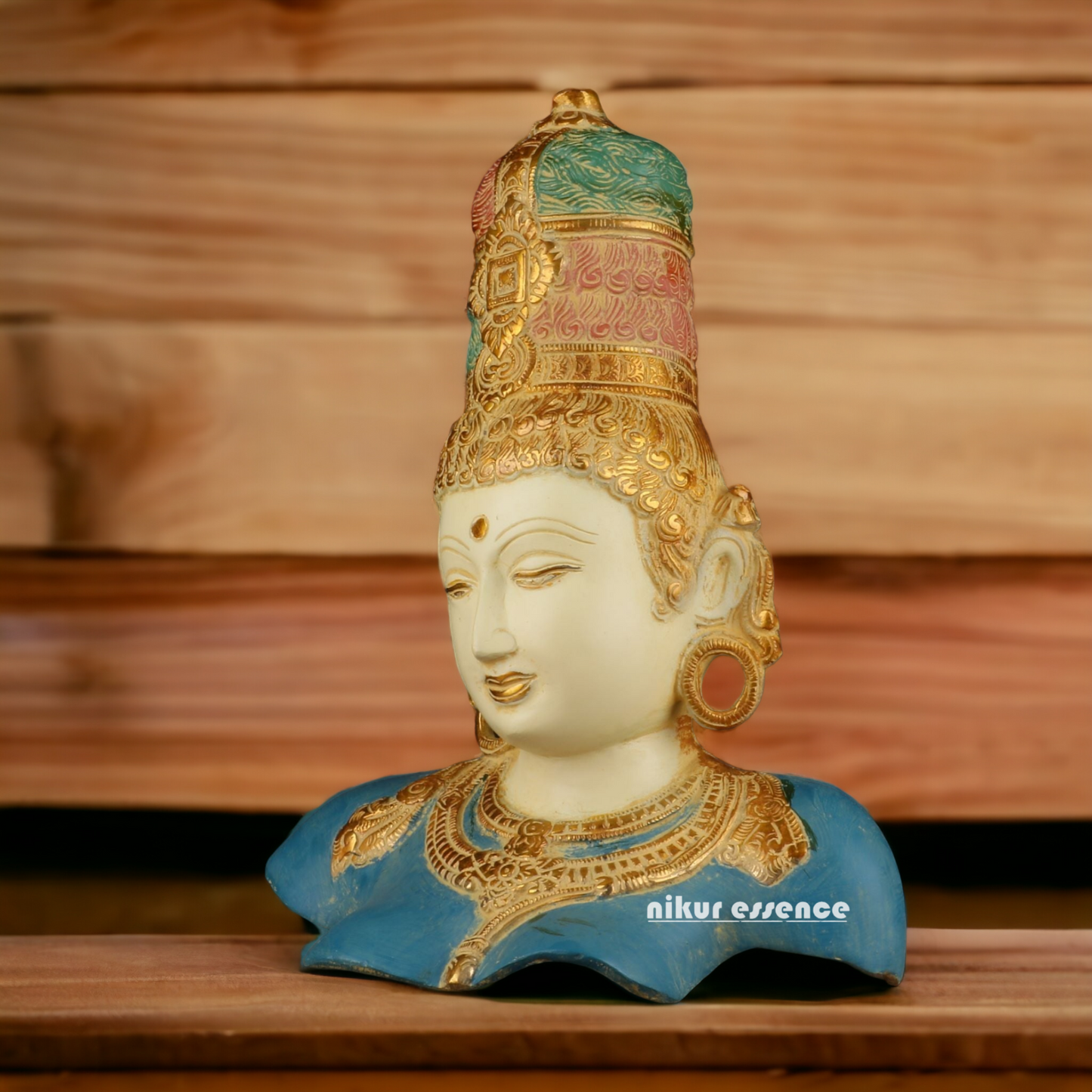 Shop Brass Parvati Maa Face Idol - 11.5 inches