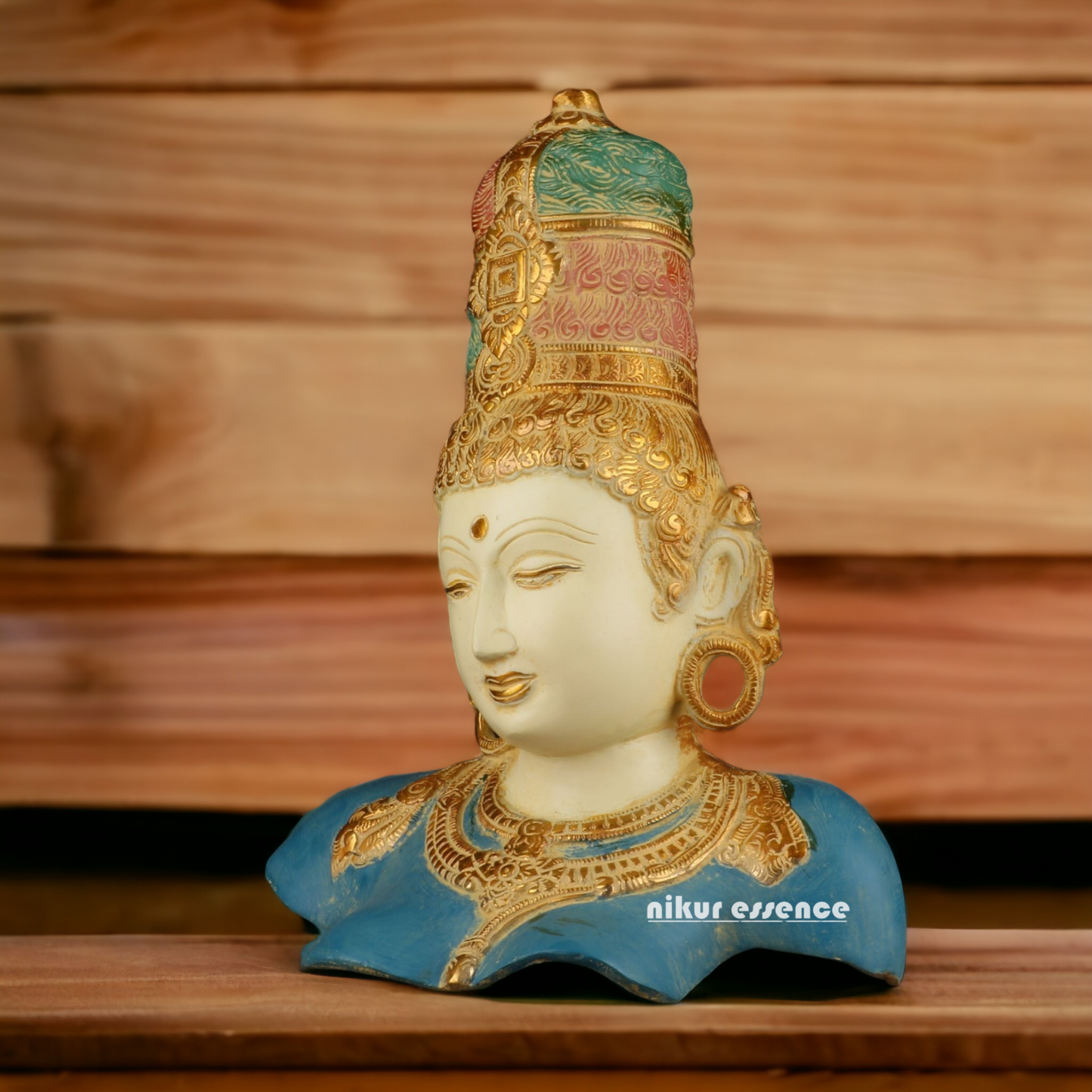 Shop Brass Parvati Maa Face Idol - 11.5 inches Nikuressence