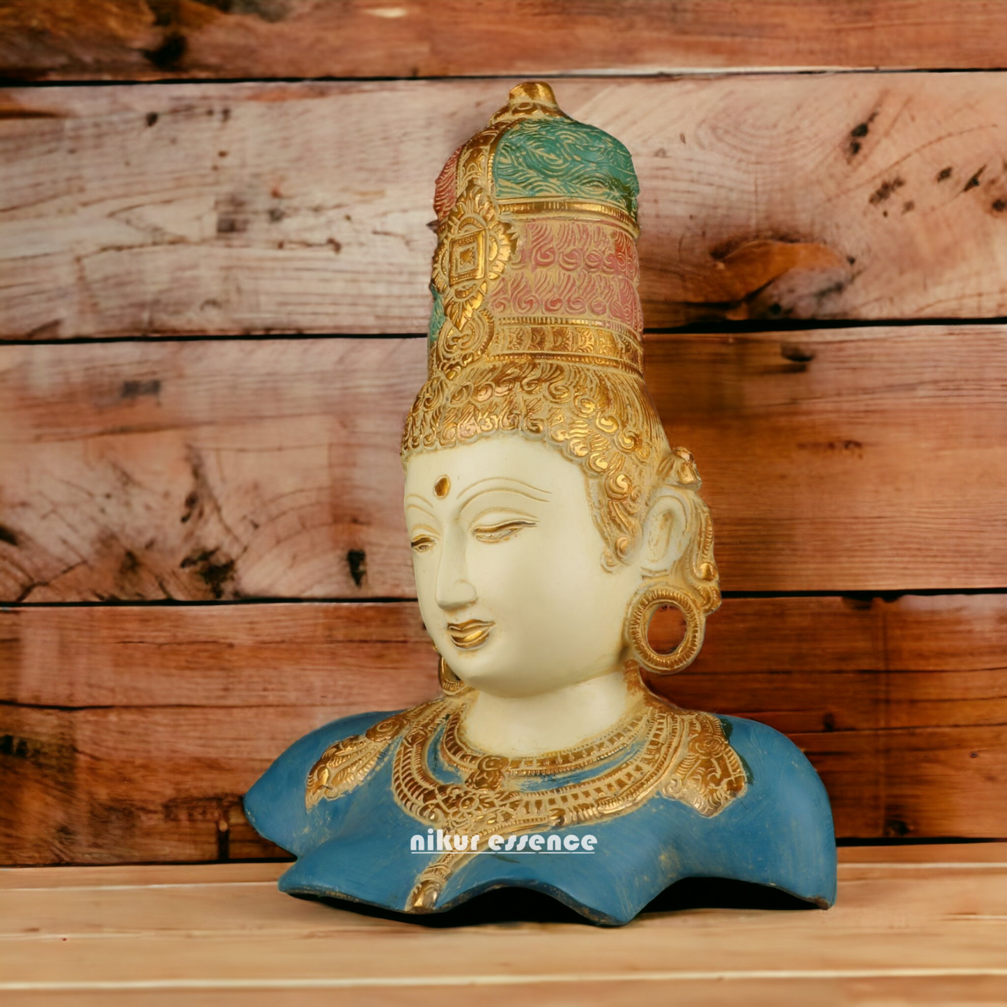 Shop Brass Parvati Maa Face Idol - 11.5 inches Nikuressence