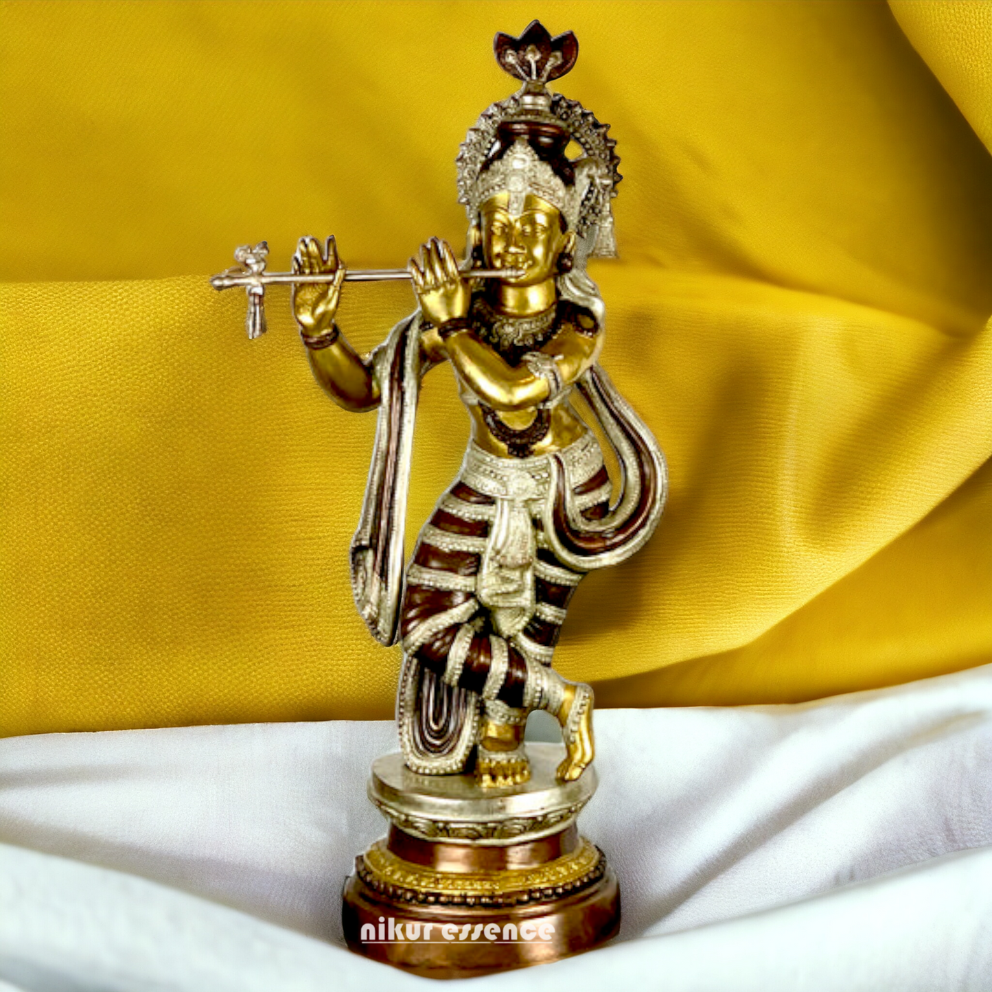 Buy Big Size Of Krishna Statue in brass with Intricately Designed | 35 inch Height nikuressence 10 avatars of krishna 3 feet krishna statue online brass planter pots budhshiv buy brass krishna in usa diwali gift for parents diwali pooja items how tall was krishna krishna ekadasi krishna statue online list of decorative items for diwali radha krishna statue big size utensils brass wedtree what is shukla paksha and krishna paksha