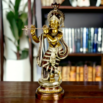 Buy Big Size Of Krishna Statue in brass with Intricately Designed | 35 inch Height nikuressence 10 avatars of krishna 3 feet krishna statue online brass planter pots budhshiv buy brass krishna in usa diwali gift for parents diwali pooja items how tall was krishna krishna ekadasi krishna statue online list of decorative items for diwali radha krishna statue big size utensils brass wedtree what is shukla paksha and krishna paksha