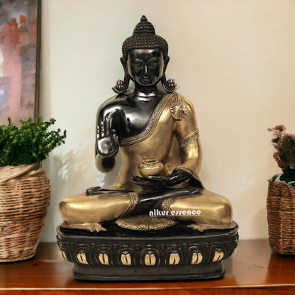 Shop Buddha Sitting Meditation Brass Idol- 21.063 inches