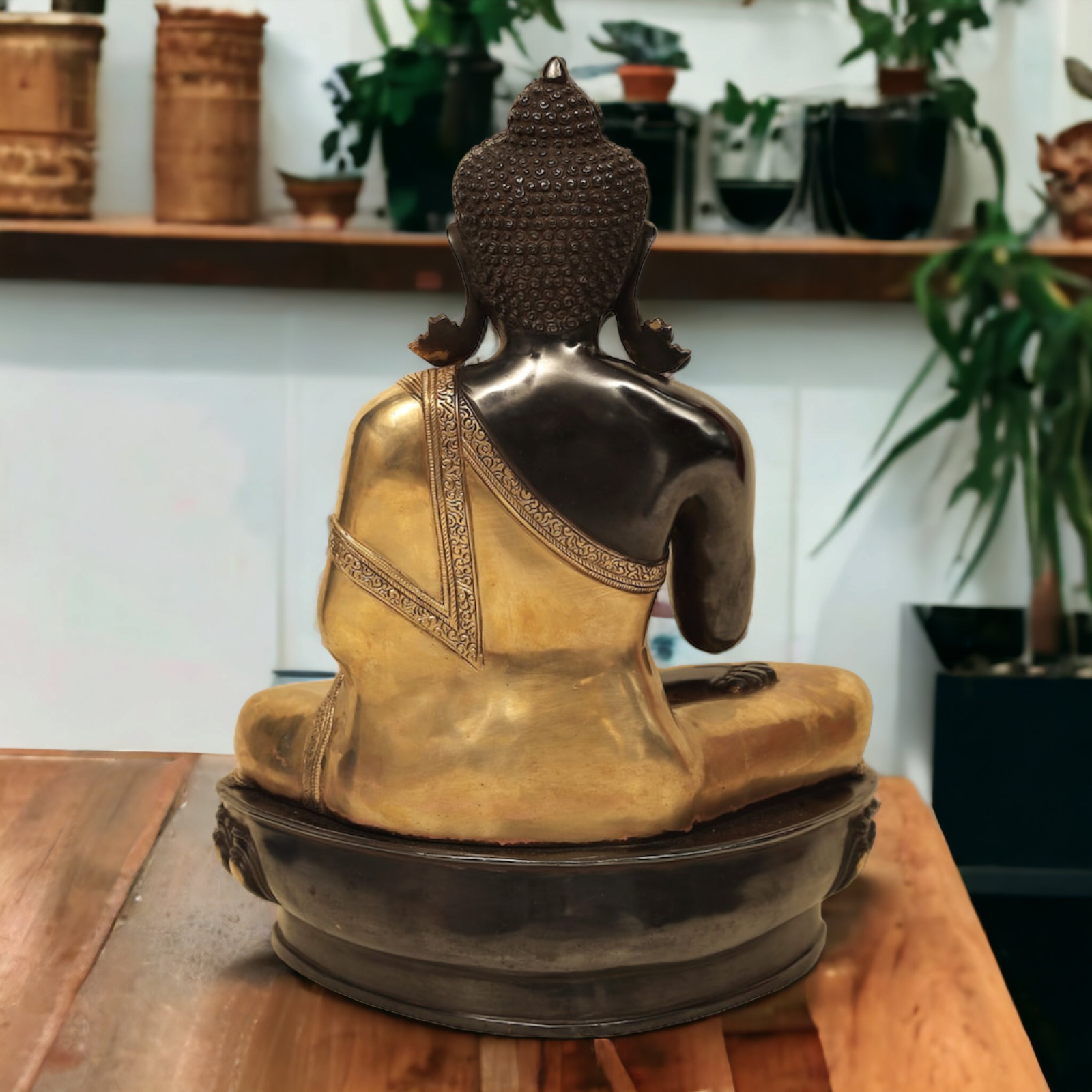 Shop Buddha Sitting Meditation Brass Idol- 21.063 inches