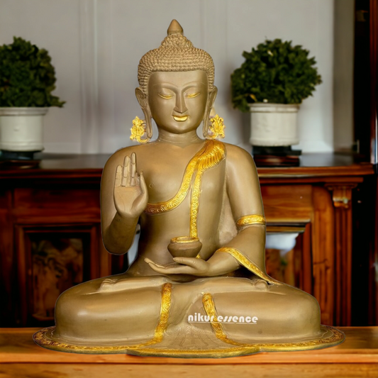 Buy Brass Buddha Sitting Idol- 17.52 inches