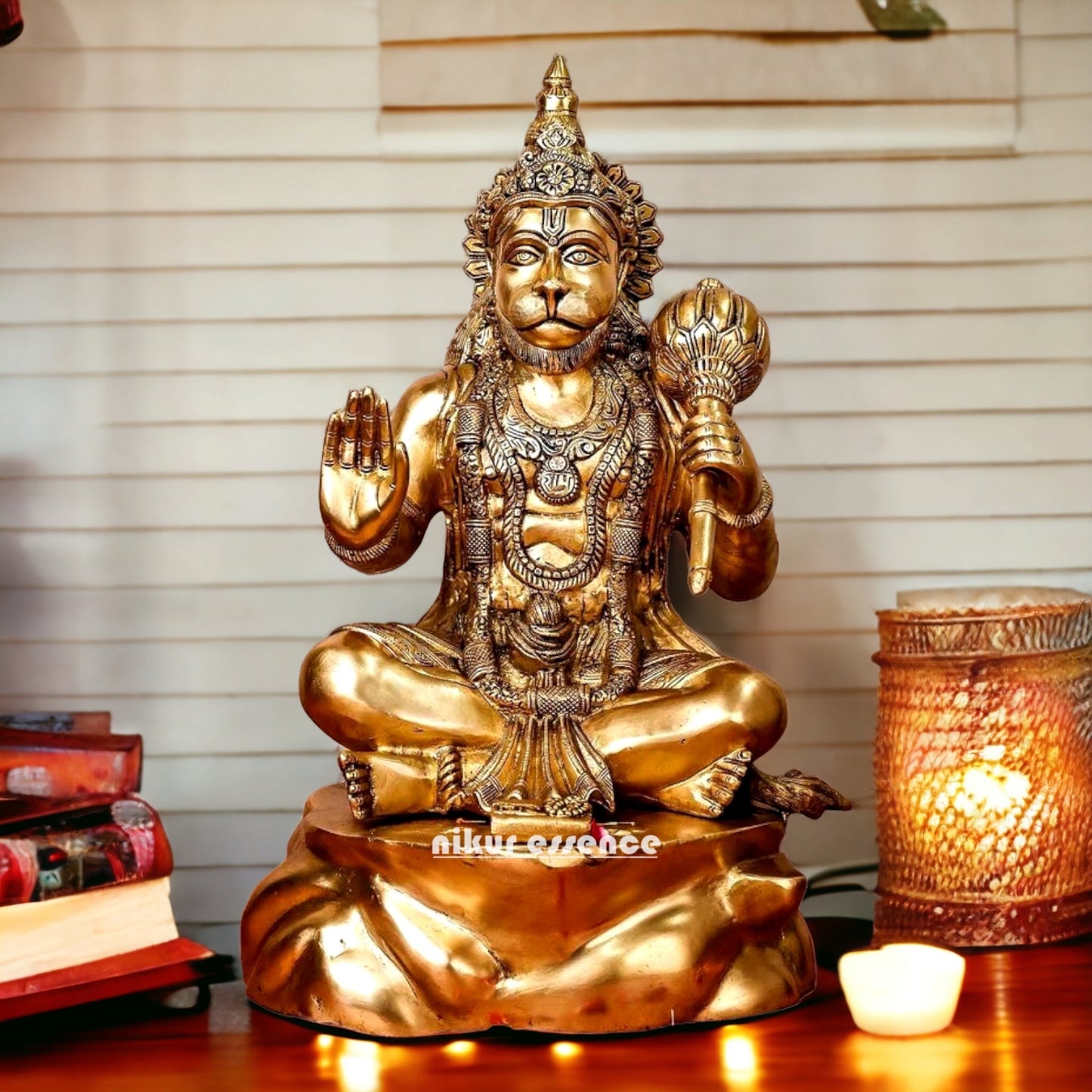 Buy Hanuman Sitting Blessing with Gada Brass idol - 19 inches