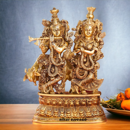 Pure Brass Radha Krishna idol - 21 inches