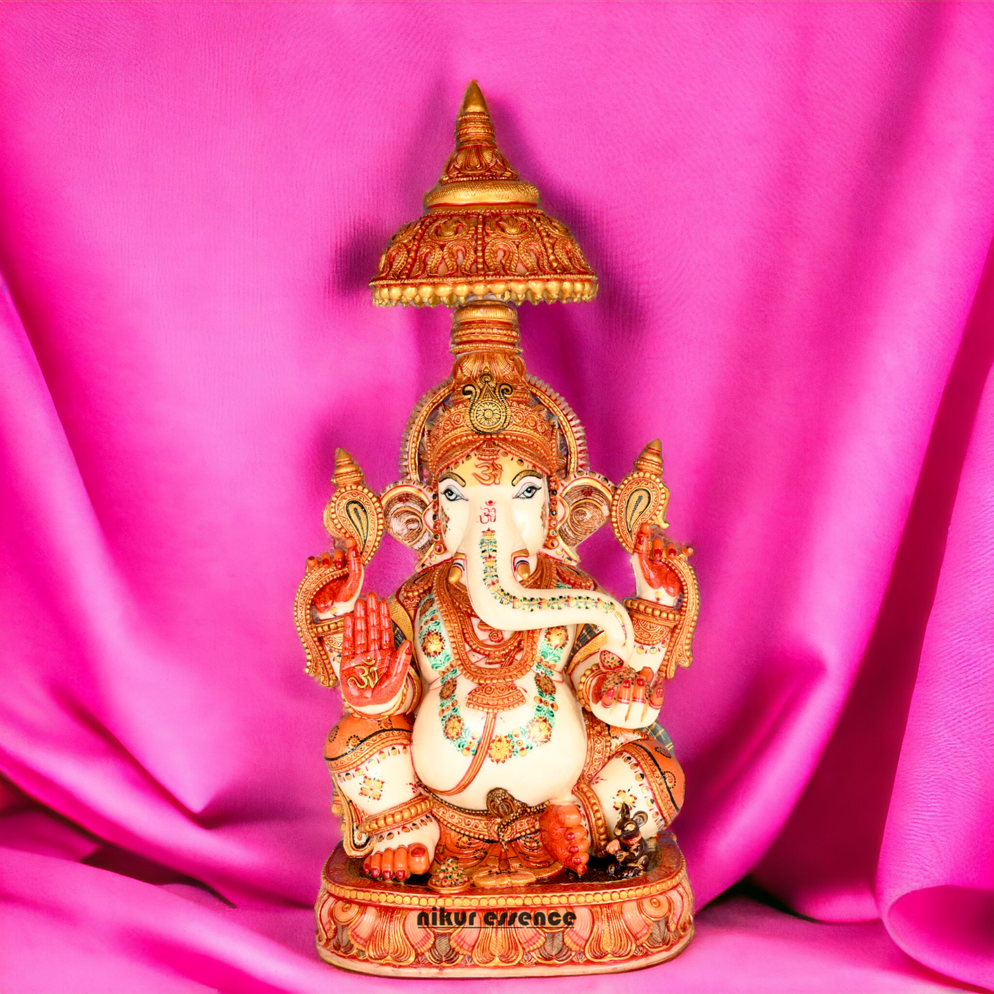 Shop Marble Ganesh Sitting Idol - 9 inches Nikuressence brass pooja items decor items for diwali Diwali Decorations Diwali energy diwali gift for relatives diwali gifting ideas for clients diwali gifts luxury Diwali pooja idol HinduPooja laxmi pooja image LuxuryPooja marble ganesh murti marble ganesh murti near me marble ganesh murti price Marble Ganesha murti Marble Ganesha Sculpture for Spiritual Growth marble ganesha statue pure white marble ganesh statue Spiritual Growth Marble Ganesha