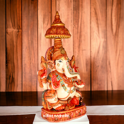 Shop Marble Ganesh Sitting Idol - 9 inches Nikuressence brass pooja items decor items for diwali Diwali Decorations Diwali energy diwali gift for relatives diwali gifting ideas for clients diwali gifts luxury Diwali pooja idol HinduPooja laxmi pooja image LuxuryPooja marble ganesh murti marble ganesh murti near me marble ganesh murti price Marble Ganesha murti Marble Ganesha Sculpture for Spiritual Growth marble ganesha statue pure white marble ganesh statue Spiritual Growth Marble Ganesha