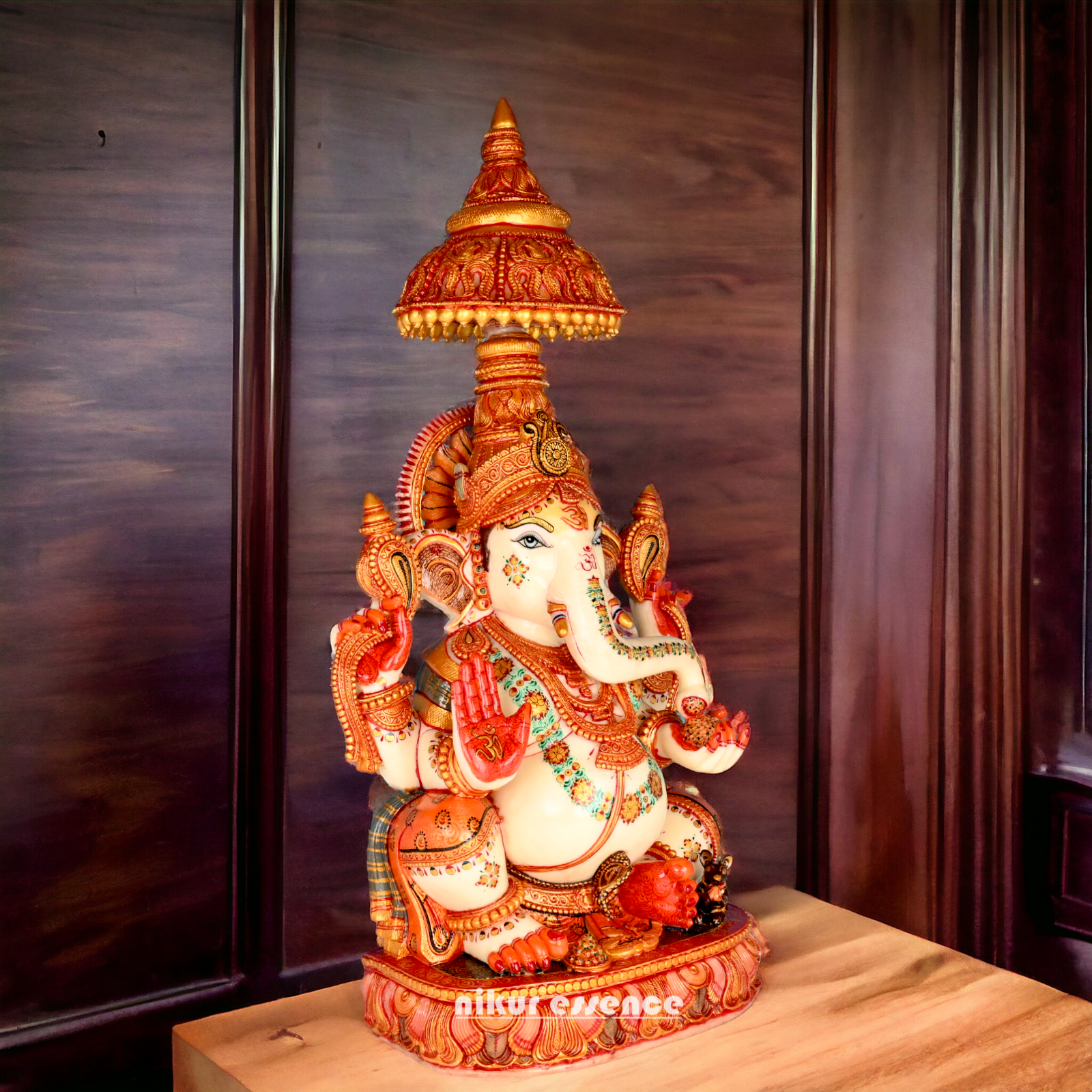 Shop Marble Ganesh Sitting Idol - 9 inches Nikuressence brass pooja items decor items for diwali Diwali Decorations Diwali energy diwali gift for relatives diwali gifting ideas for clients diwali gifts luxury Diwali pooja idol HinduPooja laxmi pooja image LuxuryPooja marble ganesh murti marble ganesh murti near me marble ganesh murti price Marble Ganesha murti Marble Ganesha Sculpture for Spiritual Growth marble ganesha statue pure white marble ganesh statue Spiritual Growth Marble Ganesha