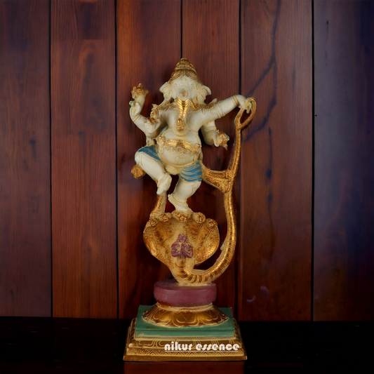 Buy Brass Ganesh with Sheshnag idol - 12 inches