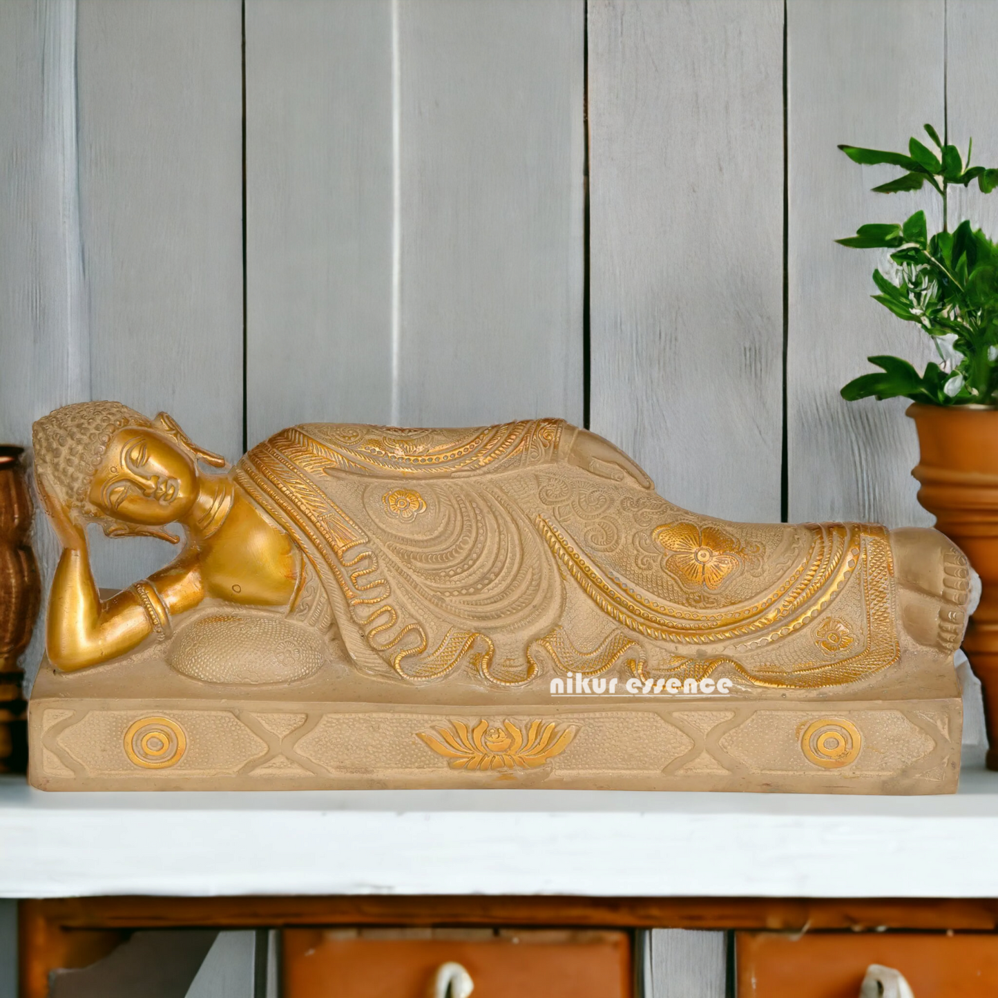 Shop Buddha Resting Brass Idol - 12.598 inches