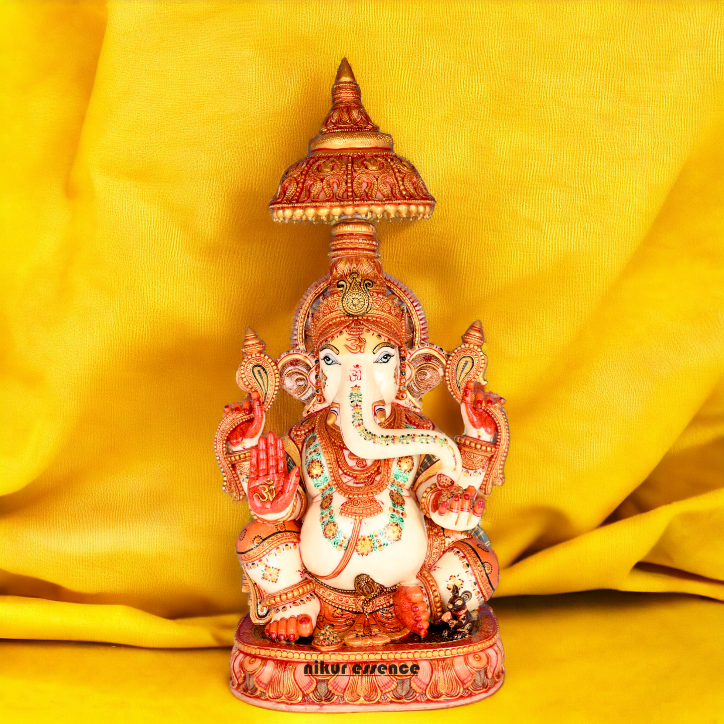 Shop Marble Ganesh Sitting Idol - 9 inches Nikuressence brass pooja items decor items for diwali Diwali Decorations Diwali energy diwali gift for relatives diwali gifting ideas for clients diwali gifts luxury Diwali pooja idol HinduPooja laxmi pooja image LuxuryPooja marble ganesh murti marble ganesh murti near me marble ganesh murti price Marble Ganesha murti Marble Ganesha Sculpture for Spiritual Growth marble ganesha statue pure white marble ganesh statue Spiritual Growth Marble Ganesha