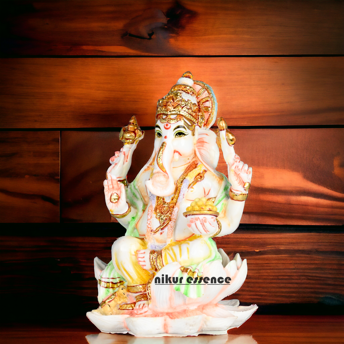 Purchase Exquisite Handcrafted Cultured Marble Ganesh Statue Online - Divine Lord Ganesha Idol