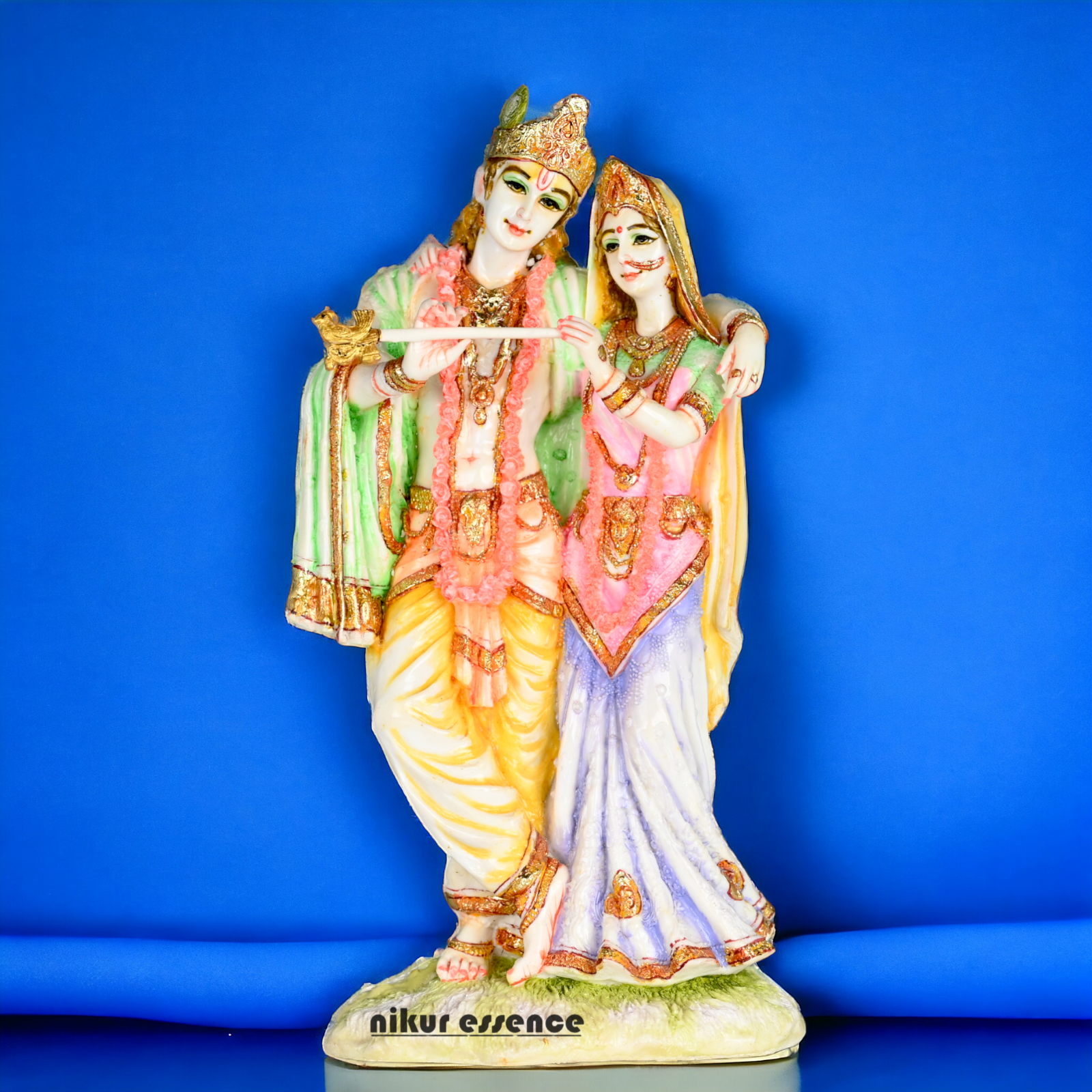 Buy White Cultured Marble Radha Krishna Statue | Marble Radha Krishna Statue -11 inch