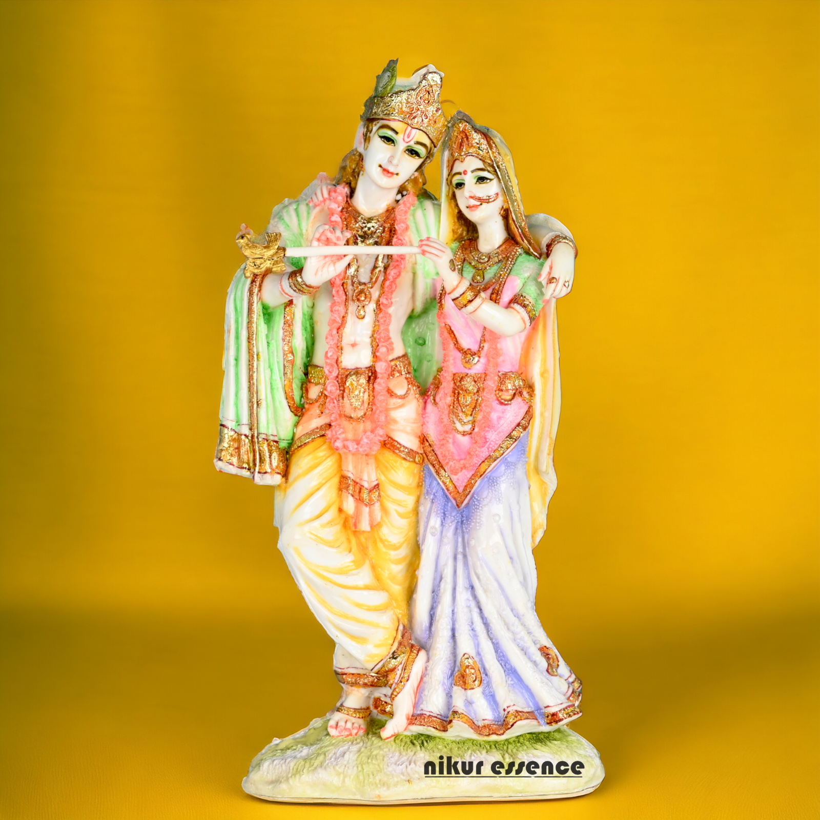 Buy White Cultured Marble Radha Krishna Statue | Marble Radha Krishna Statue -11 inch