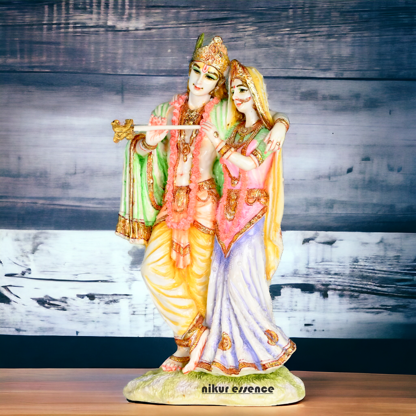 Buy White Cultured Marble Radha Krishna Statue | Marble Radha Krishna Statue -11 inch