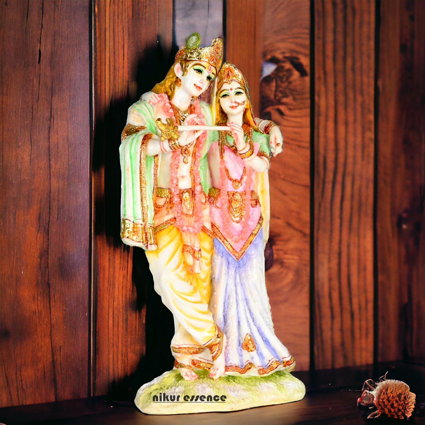 Buy White Cultured Marble Radha Krishna Statue | Marble Radha Krishna Statue -11 inch