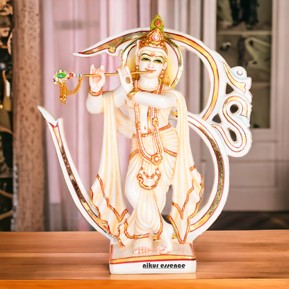 Buy Cultured Marble Om Krishna Statue -nikuressence