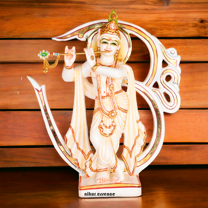 Buy Cultured Marble Om Krishna Statue -nikuressence