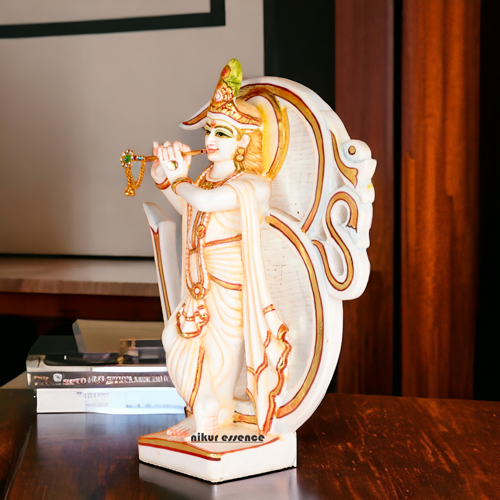 Buy Cultured Marble Om Krishna Statue -nikuressence