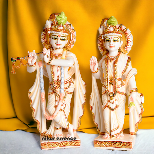 Marble Radha Krishna Statue | Buy Marble Radha Krishna| 12 inch Height | Nikur essence