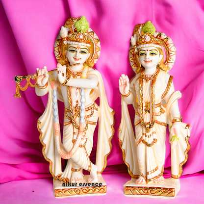 Marble Radha Krishna Statue | Buy Marble Radha Krishna| 12 inch Height | Nikur essence