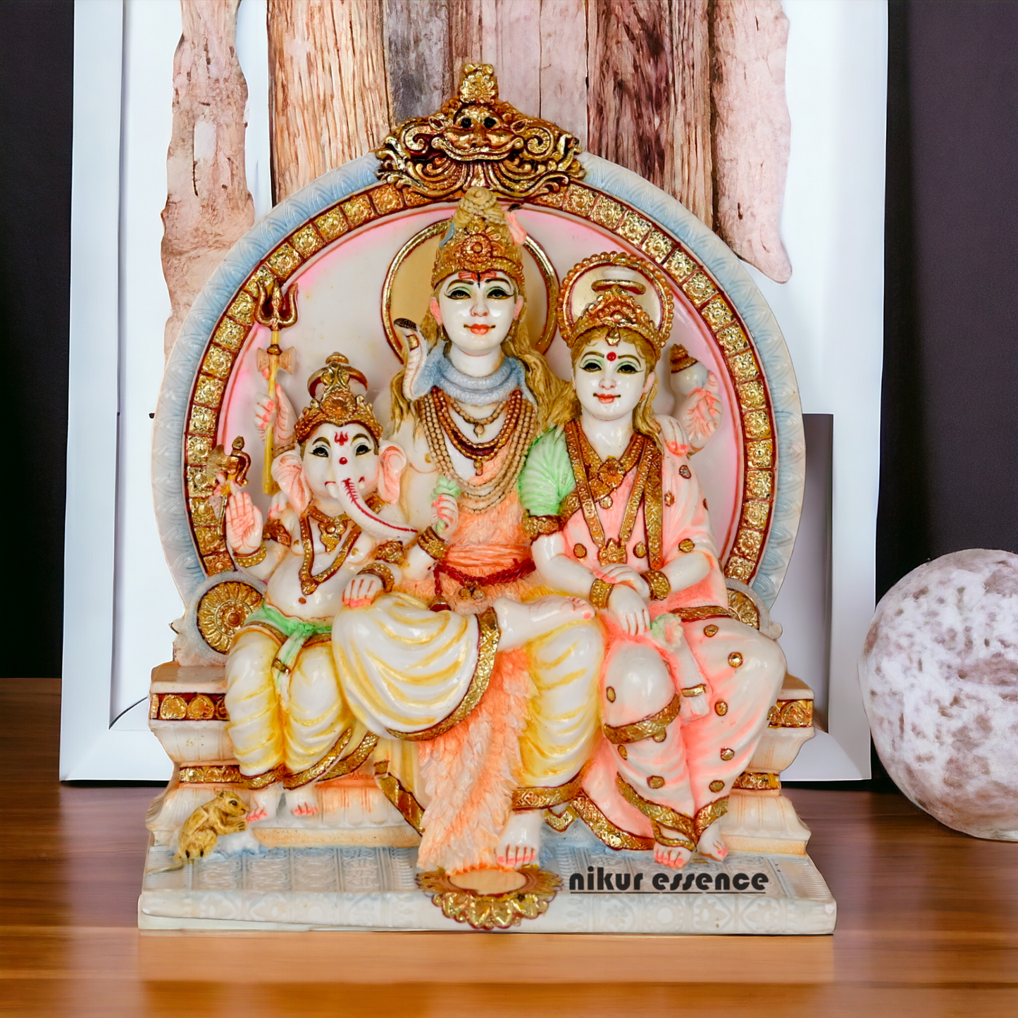 Buy Cultured Marble Shiva Family Statue online - Lord Shiva Nikuressence Goddess Parvati Statue Handcrafted Lord Shiva Goddess Parvati Lord Ganesha Marble Statue Handcrafted Marble Shiv Parvati Ganesha Statue for Hindu Temple Hindu God Statue Home Temple Decor Lord Ganesha Statue Lord Shiva Goddess Parvati Lord Ganesha Marble Statue for Puja Room Lord Shiva Statue Marble Shiv Family Statue Marble Shiv Parvati Ganesha Family Statue for Home Temple