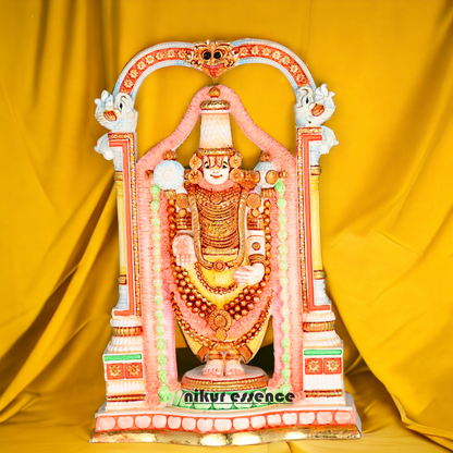 Buy Handcrafted Cultured Marble Tirupati Balaji Statue - Lord Venkateswara Idol for Spiritual Nikuressence