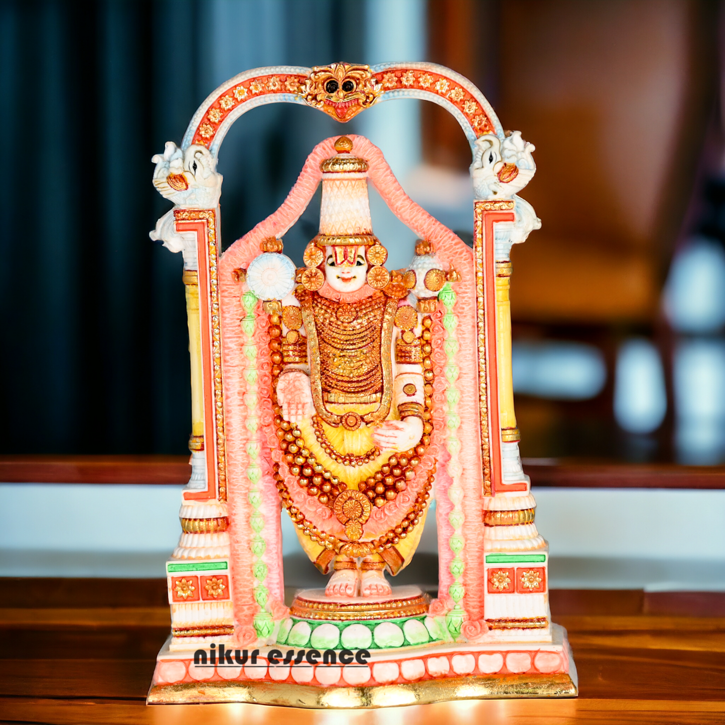 Buy Handcrafted Cultured Marble Tirupati Balaji Statue - Lord Venkateswara Idol for Spiritual Nikuressence