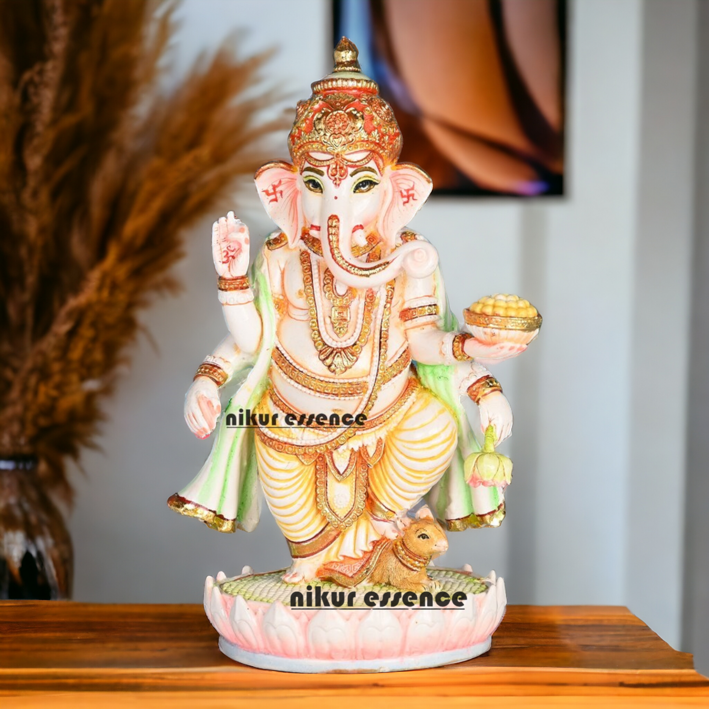 Buy Handcrafted Cultured Marble Ganesh Statue - Lord Ganesha Idol