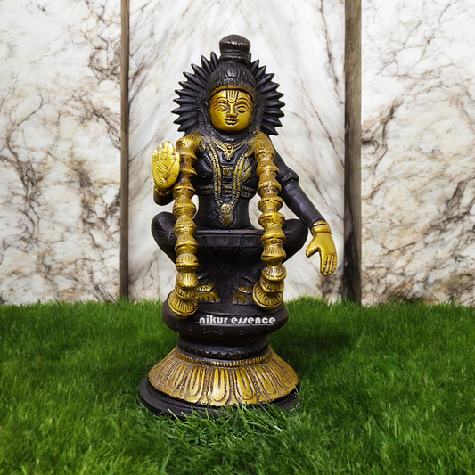 Brass Ayyappa Sitting statue - 9 inch