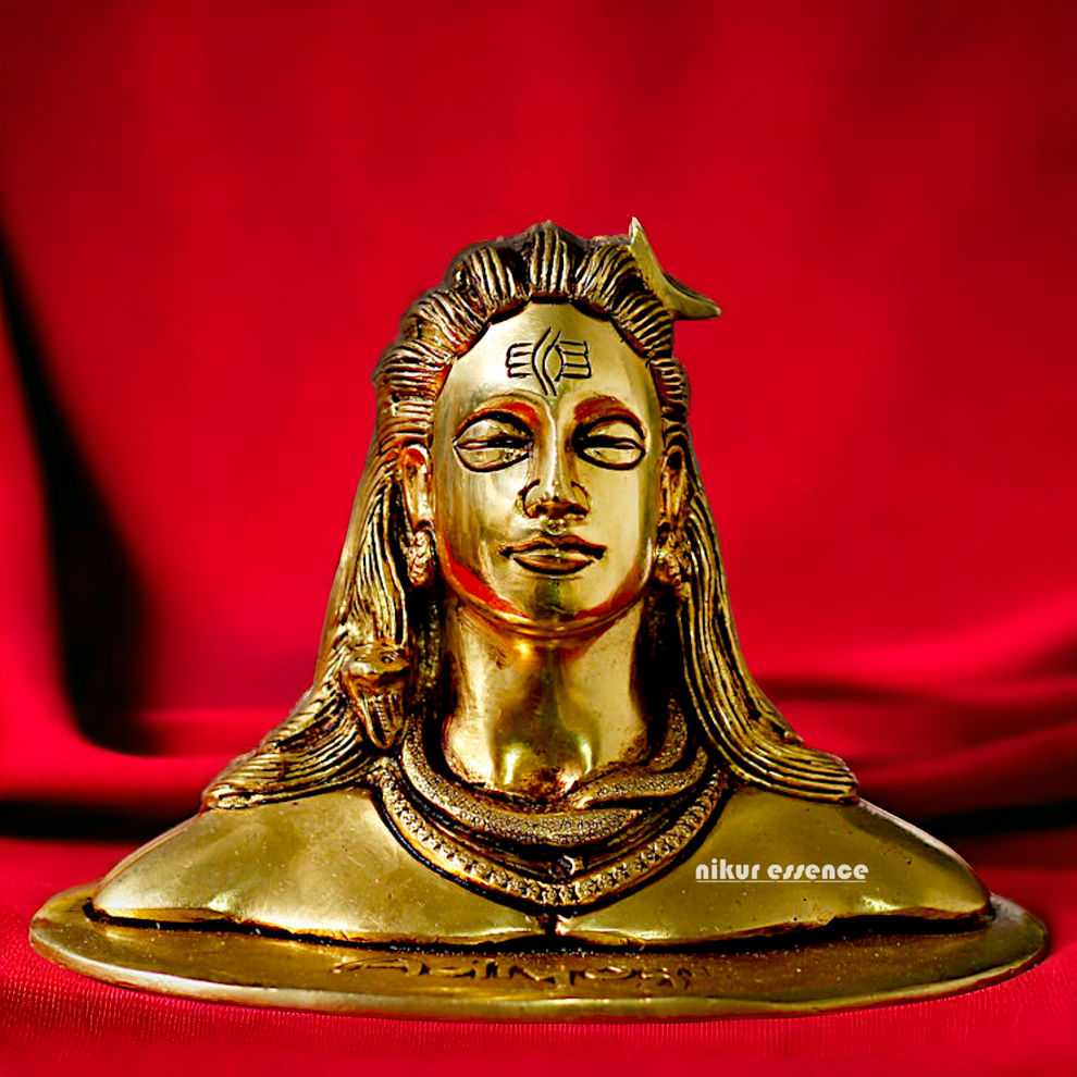 Adiyogi Shiva Solid Brass idol - 6 inches