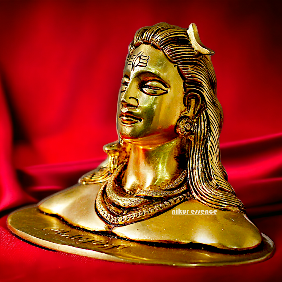 Adiyogi Shiva Solid Brass idol - 6 inches