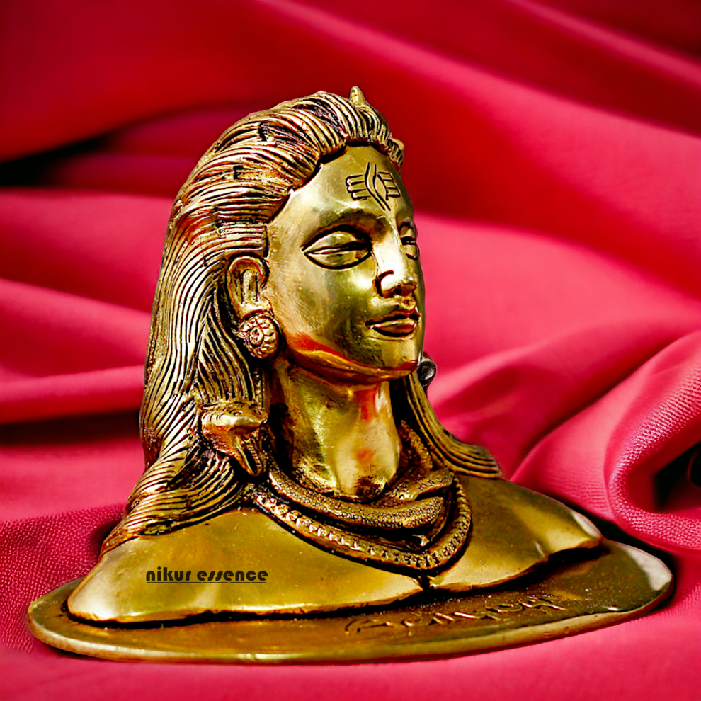 Adiyogi Shiva Solid Brass idol - 6 inches