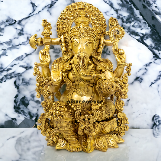 Pure Brass Ganesha Ganpati Idol - 15 Inches