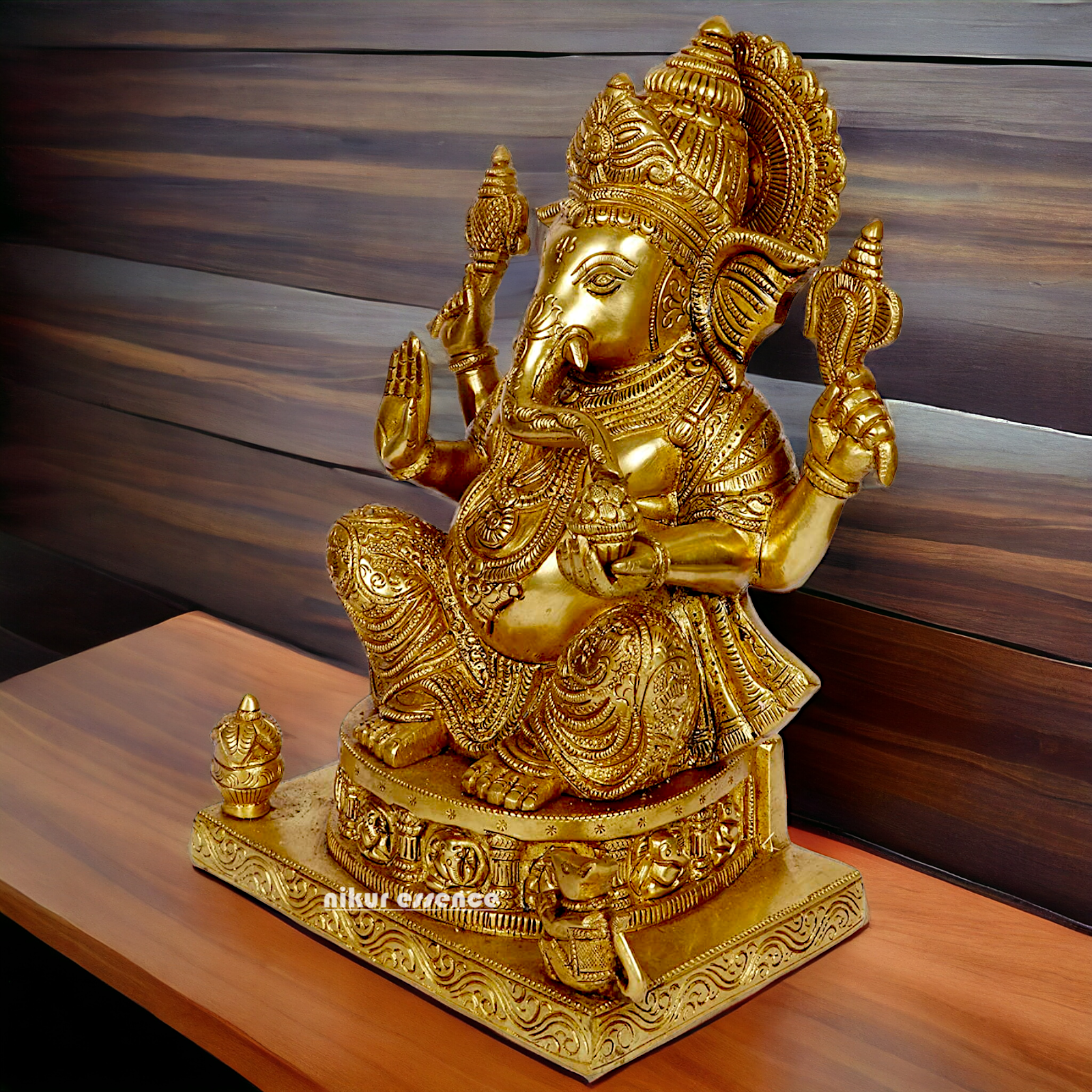 Pure Brass Ganesha Vinayaka idol - 11 inches