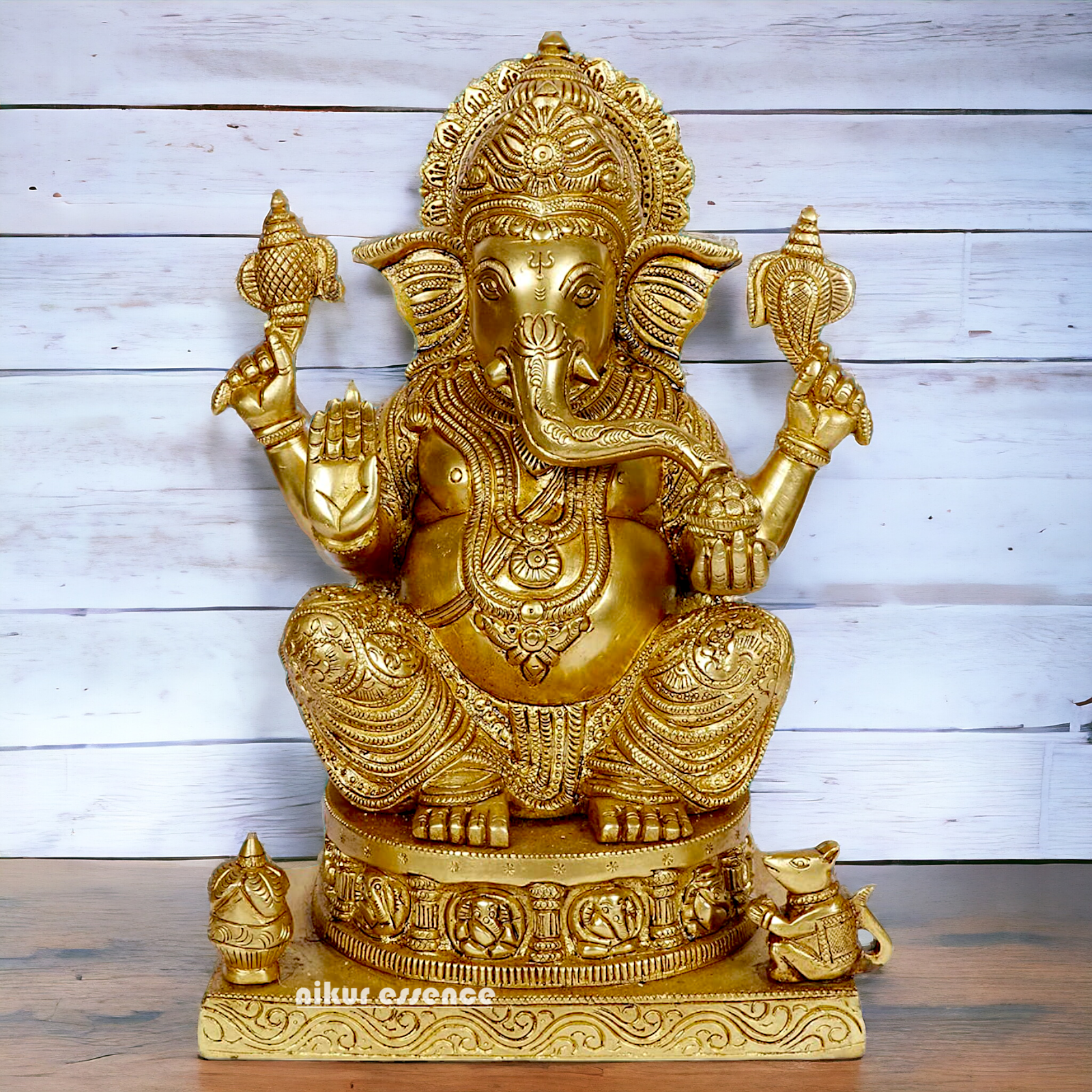 Pure Brass Ganesha Vinayaka idol - 11 inches