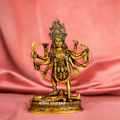 Antique Brass Kali Maa idol - 8 inches