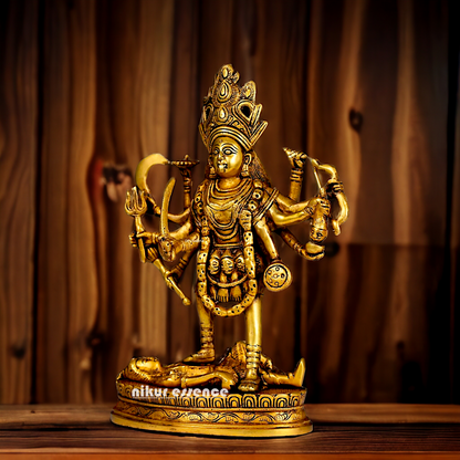 Antique Brass Kali Maa idol - 8 inches