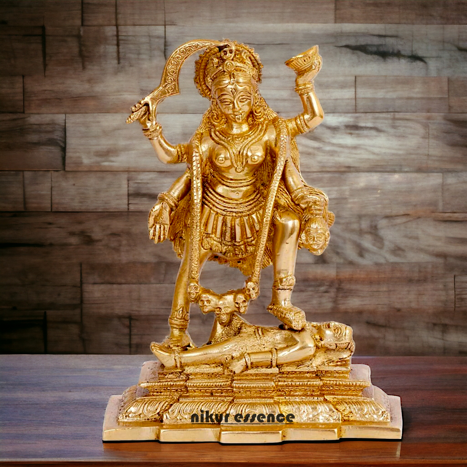 Goddess Kali Maa Solid Brass idol - 7.5 inches