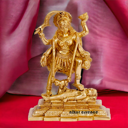 Goddess Kali Maa Solid Brass idol - 7.5 inches