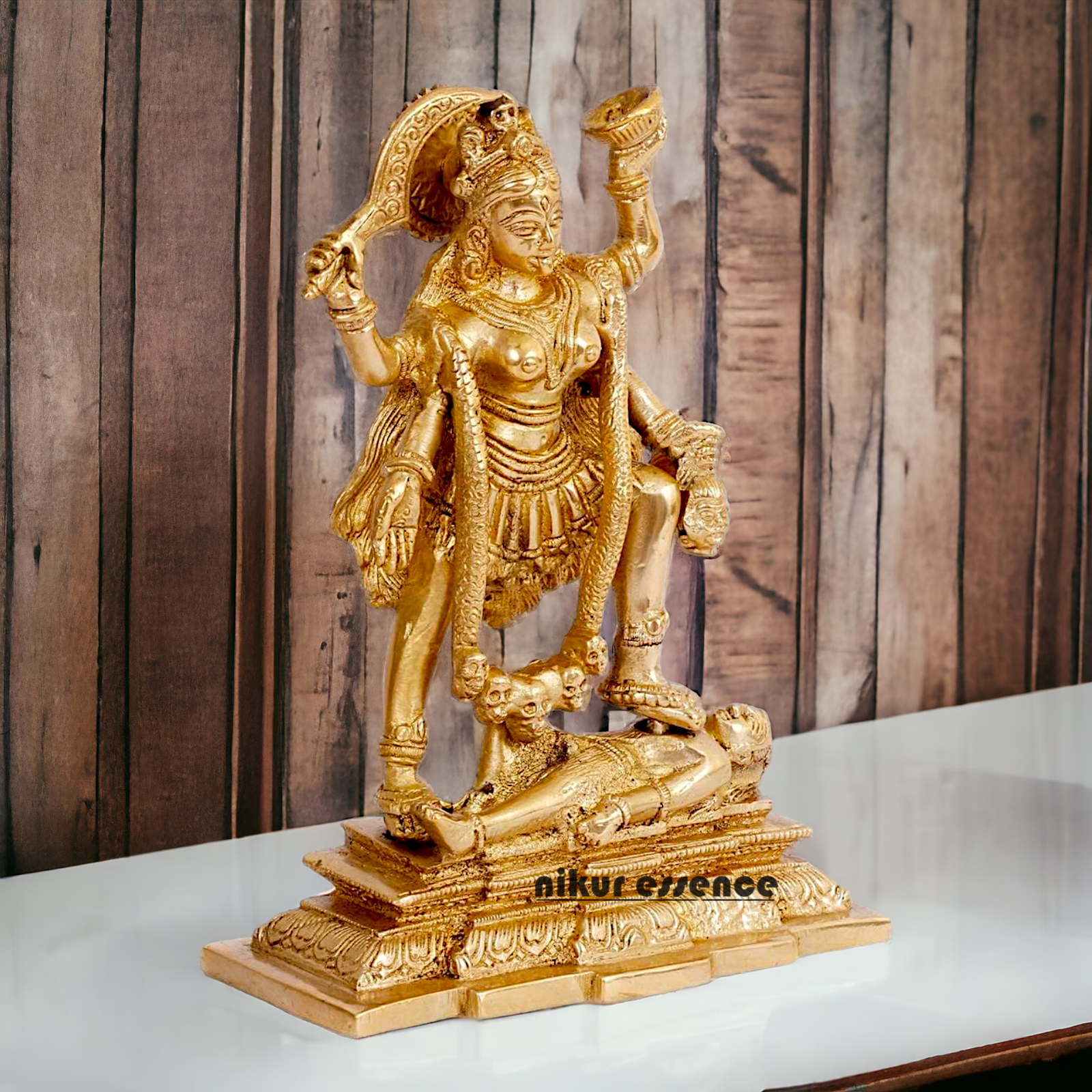 Goddess Kali Maa Solid Brass idol - 7.5 inches