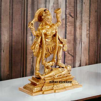 Goddess Kali Maa Solid Brass idol - 7.5 inches