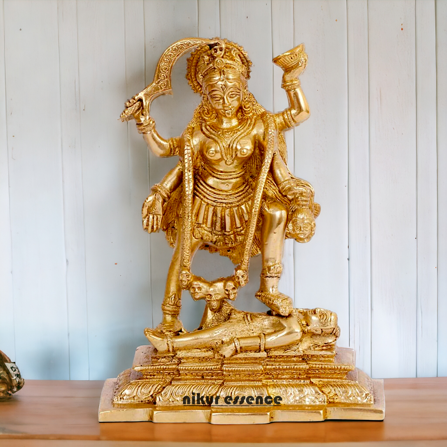 Goddess Kali Maa Solid Brass idol - 7.5 inches