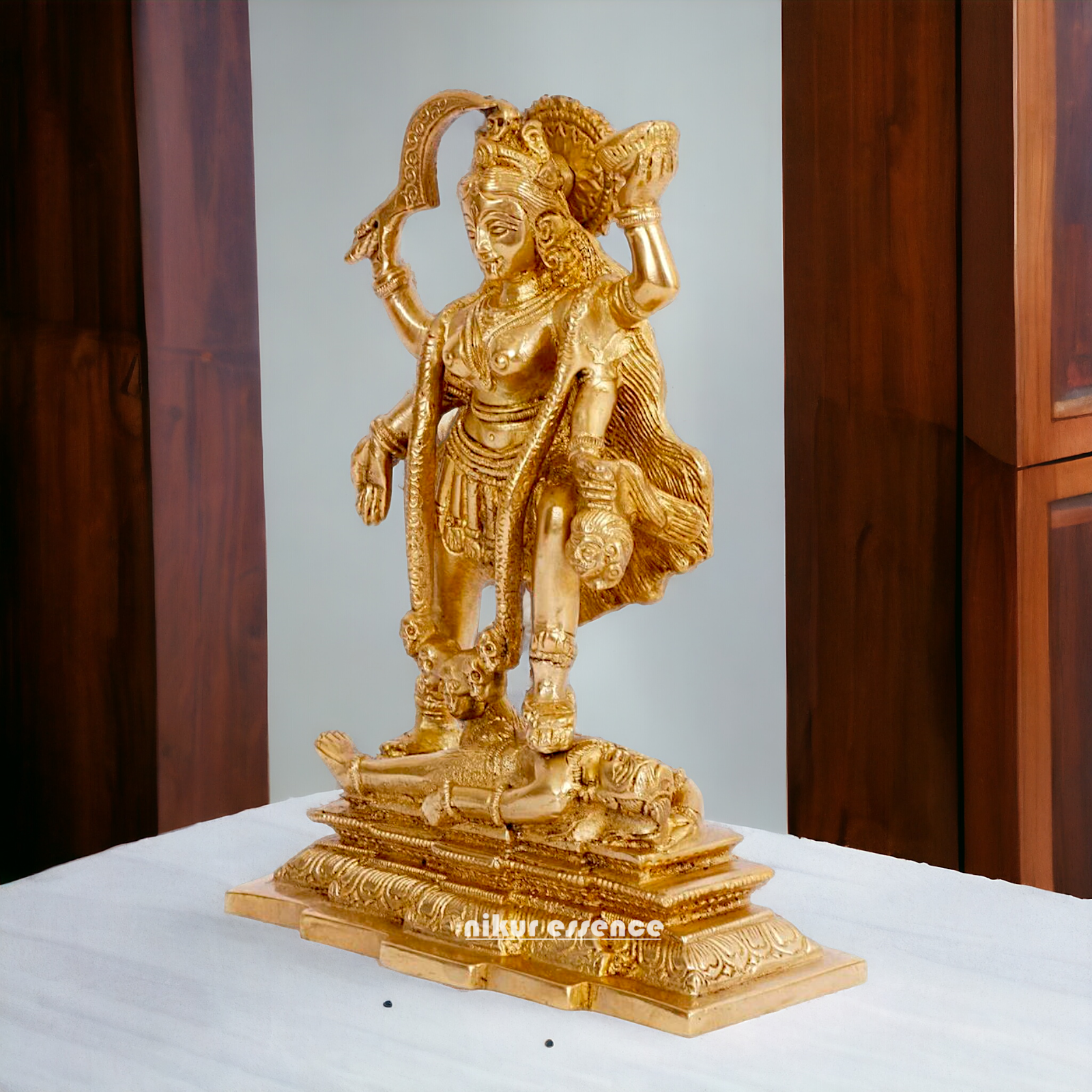 Goddess Kali Maa Solid Brass idol - 7.5 inches