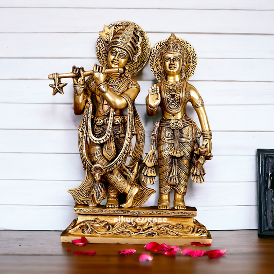 Pure Brass Radha Krishna Standing idol - 12 inches