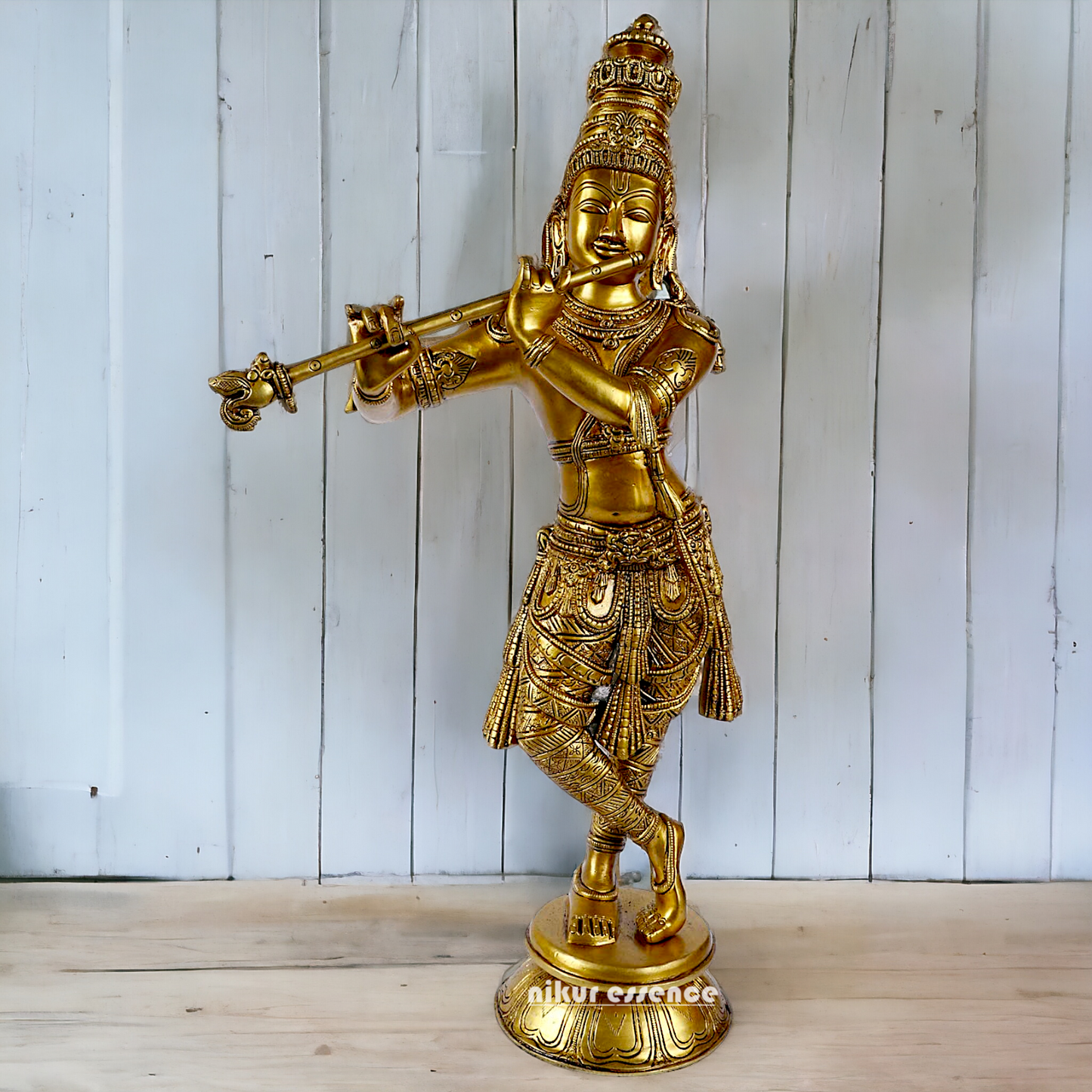 Pure Brass Krishna Solid Brass idol - 23 inches