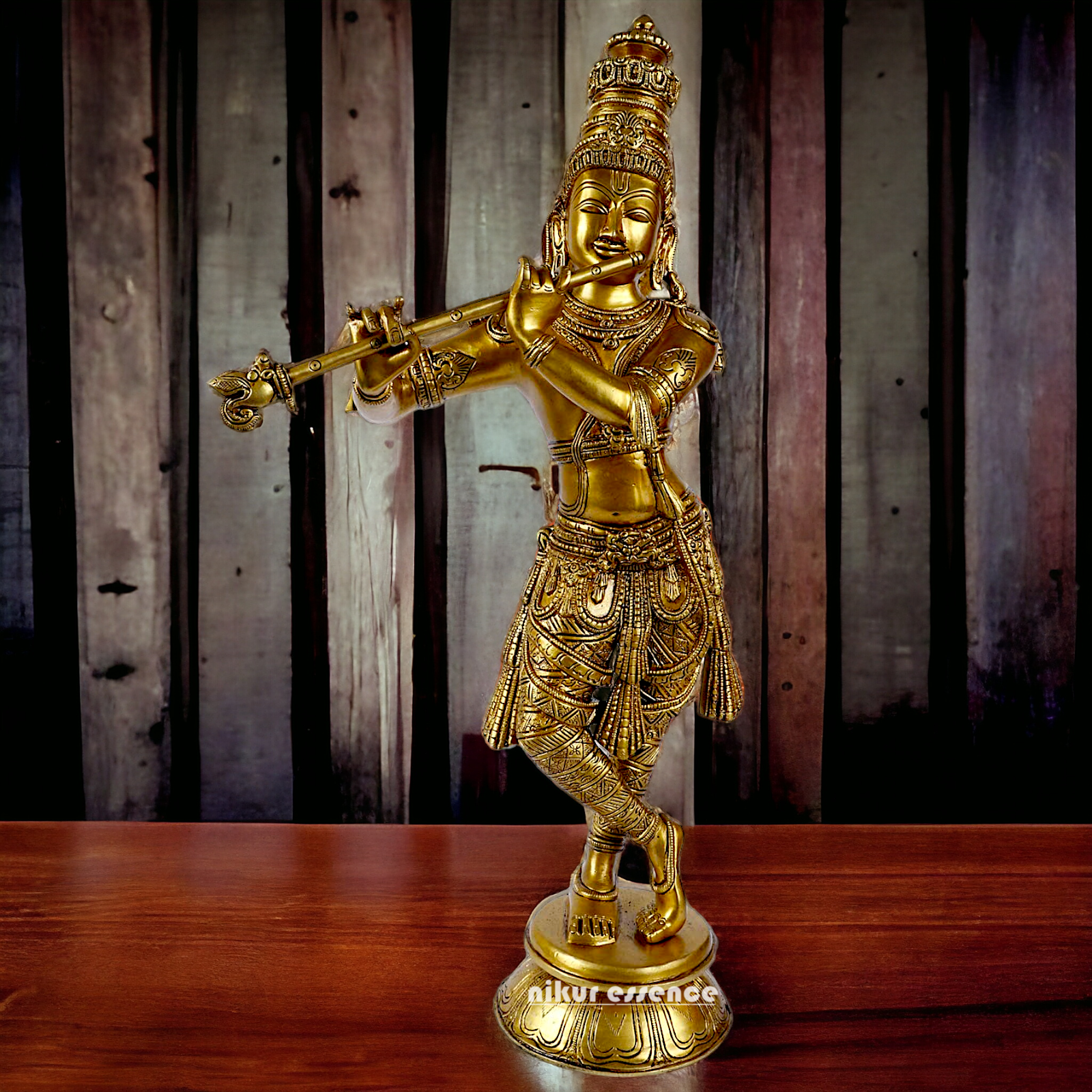 Pure Brass Krishna Solid Brass idol - 23 inches